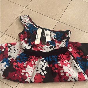 Kensie Red and Blue Floral Dress